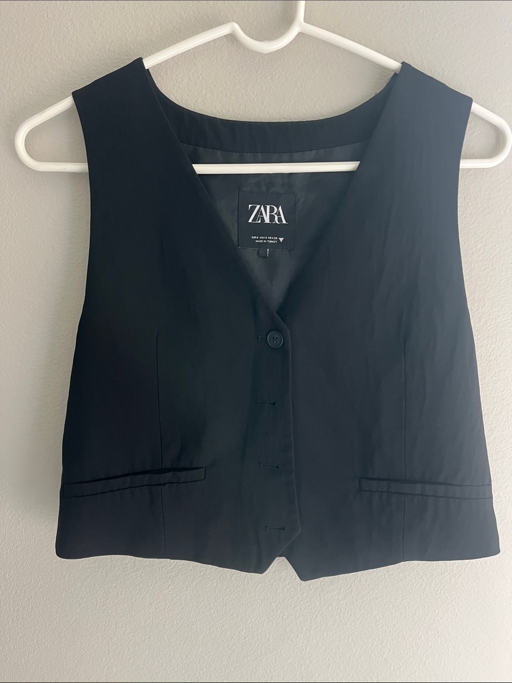 Zara Black Vest with Buttons S